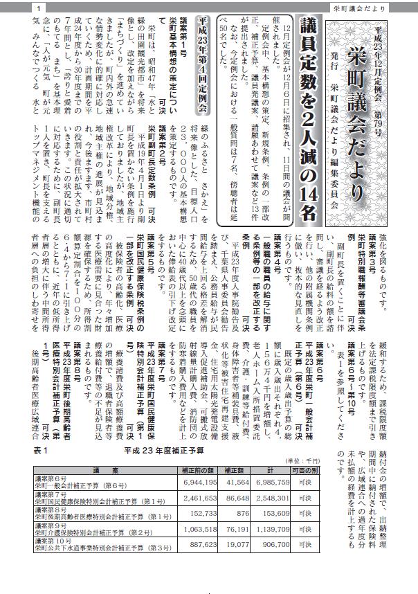 議会だより　第７９号