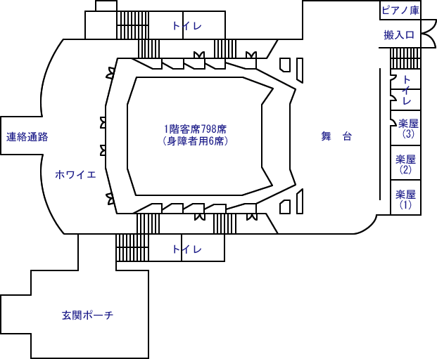 文化ホール1階平面図