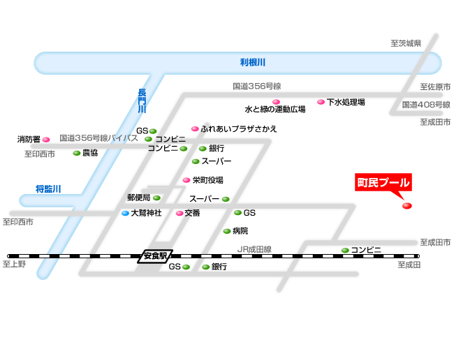 町民プールアクセス図